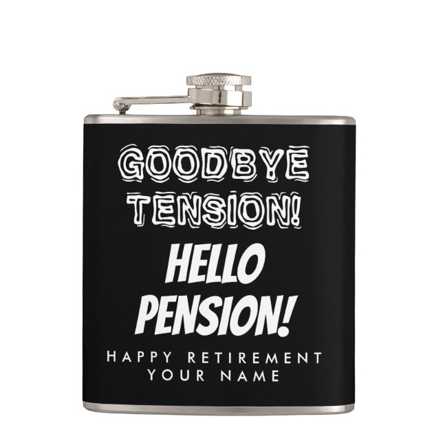 Flasques Adieu tension bonjour pension drôle de retraite hi (Devant)