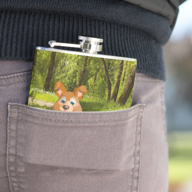Flasques Adorable élève de chien de dessin jouable dans la  (En situation)