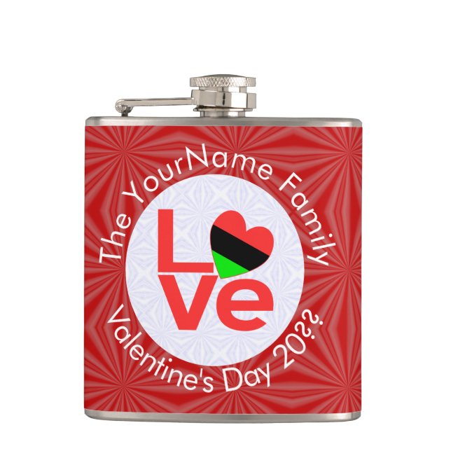 Flasques African American Red Letters LOVE Drapeau Personna (Devant)
