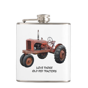Flasques Aimez ces vieux tracteurs rouges