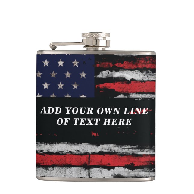 Flasques Ajouter votre propre texte sur grunge American fla (Devant)