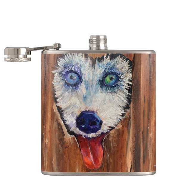 Flasques Alaskan Husky Sleddog Flask (Ouvert)