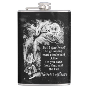 Flasques Alice au pays des merveilles; Cheshire Chat avec A
