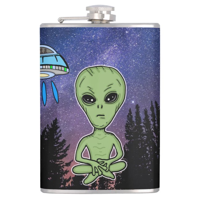 Flasques Alien et UfO sur Starry Night (Devant)