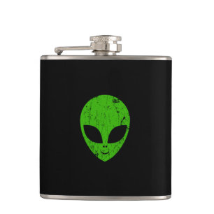 Flasques alien vert tête pour science-fiction extraterrestr