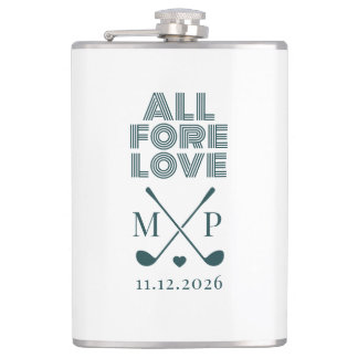 Flasques All Fore Love Monogram | Dark Green Modern 