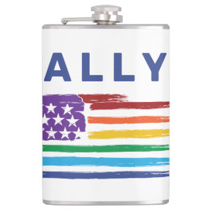 Flasques Ally Artistic Rainbow drapeau personnalisé