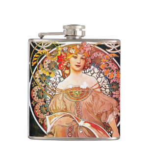 Flasques Alphonse Mucha Daydream Floral Vintage Art Nouveau