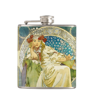 Flasques Alphonse Mucha Princess Hyacinth Art Nouveau