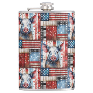Flasques American Pig Farm art populaire