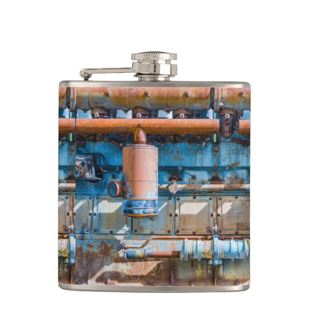 Flasques Ancien et rouillé Atlas Impérial moteur diesel à I (Devant)