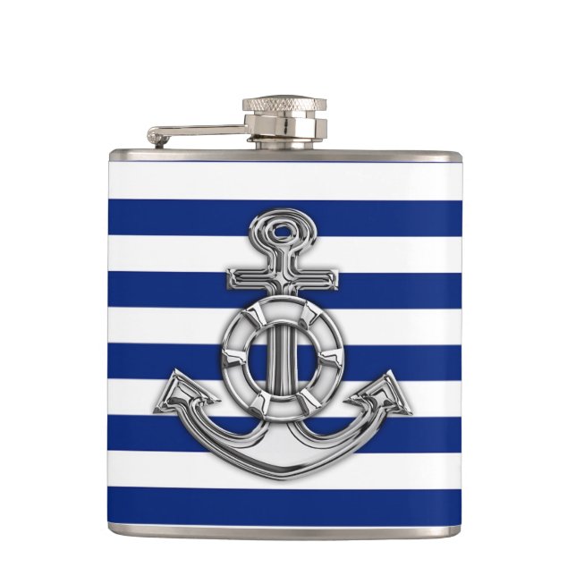 Flasques Ancre Chrome sur les impacts de Navy (Devant)