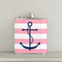 Ancre Motif White Pink & Blue Wide Stripes