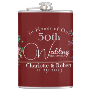 Flasques Anniversaire Mariage personnalisé du 50e couple ro