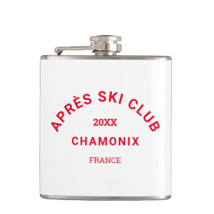 Flasques Après Ski Club Hiver Rouge Crest de la station de 