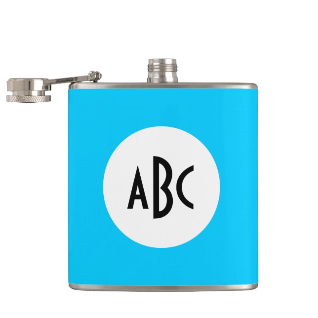 Flasques Aqua Monogramme noir et blanc (Ouvert)