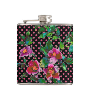 Flasques Aquarelle magenta rose vintage roses