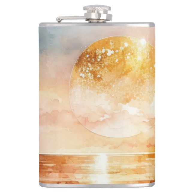 Flasques Aquarelle Plage Design 1 (Devant)