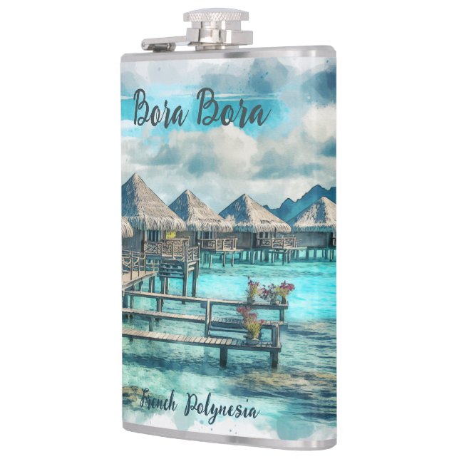 Flasques Aquarelle Polynésie française Bora Bora Serenity | (Gauche)
