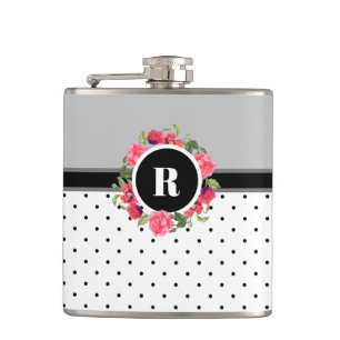 Flasques Aquarelle Roses roses Rouges Poppies Rouges Monogr