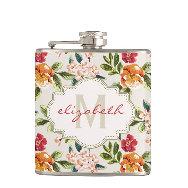 Flasques Aquarelle Vintage de Monogramme (Devant)