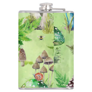 Flasques Aquarelle Whimsical Mushroom Garden