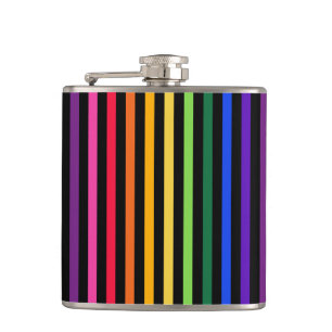Flasques Arc-en-ciel et rayures noires