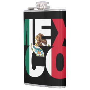 Flasques Art Word du drapeau mexicain empilé