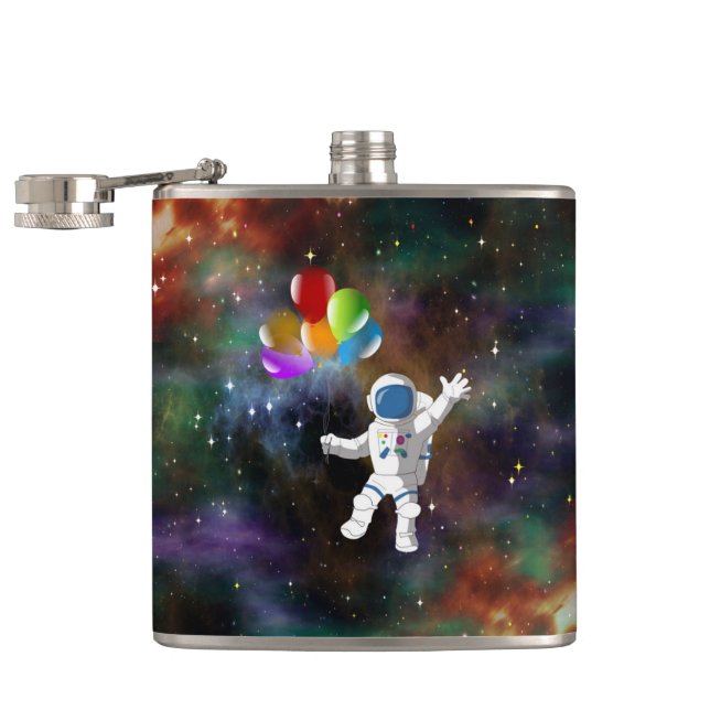 Flasques Astronaut avec ballons (Ouvert)