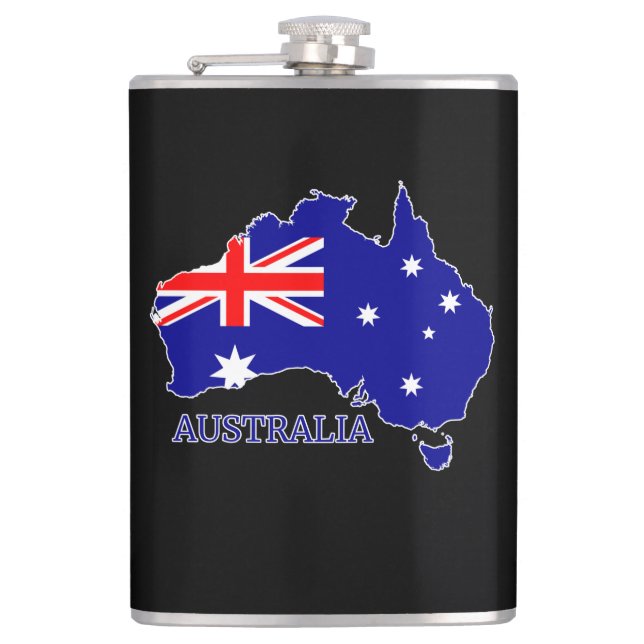 Flasques Australie Carte du drapeau Voyage (Devant)