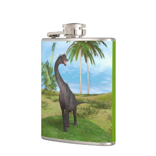 Flasques Aventure de dinosaure à long cou dans la jungle