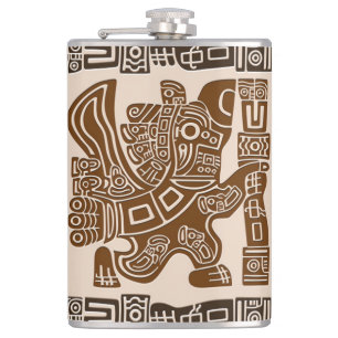 Flasques Aztec Eagle Guerrier Tribal Art antique