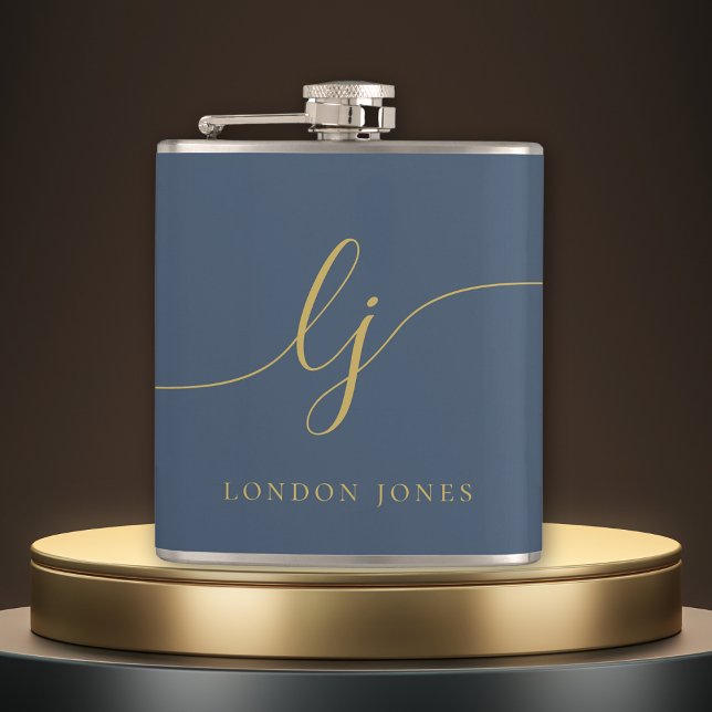 Flasques Bachelorette en or bleu marine (Créateur téléchargé)