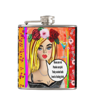 Flasques BAD GIRL FLASK-Roses sont rouges, les violons sont