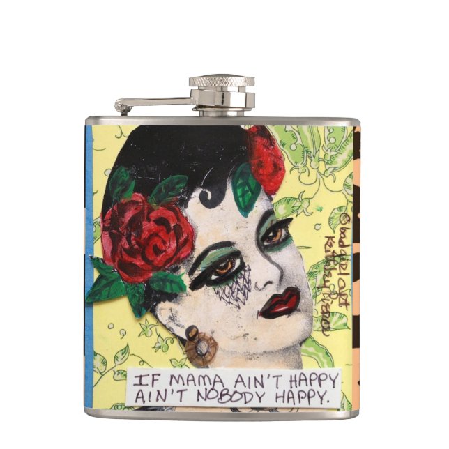 Flasques BAD GIRL FLASK-Si maman n'est pas heureuse (Devant)