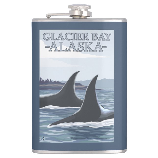 Flasques Baleines #1 - baie de glacier, Alaska d'orque (Devant)