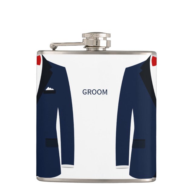 Flasques Ballon bleu marine Mariage Gay cadeau pour Groom (Devant)