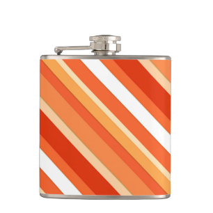 Flasques Bandes de bonbons en couches - orange et blanc