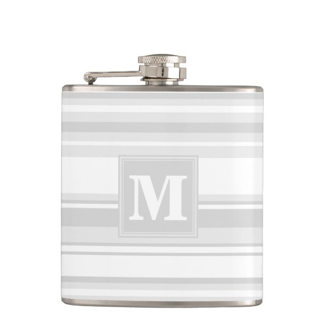 Flasques Bandes gris clair monogrammes (Devant)