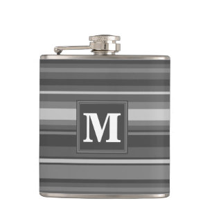 Flasques Bandes gris monogramme