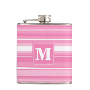 Flasques Bandes rose monogramme