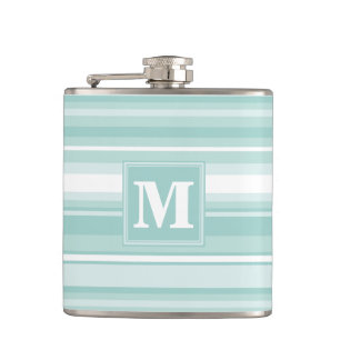 Flasques Bandes vertes de menthe monogramme