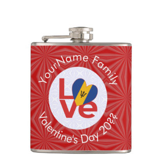 Flasques Barbadiènne Cœur de l'Amour Drapeau Saint-Valentin