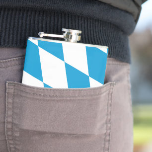 Flasques Bavière diamant drapeau motif bleu et blanc
