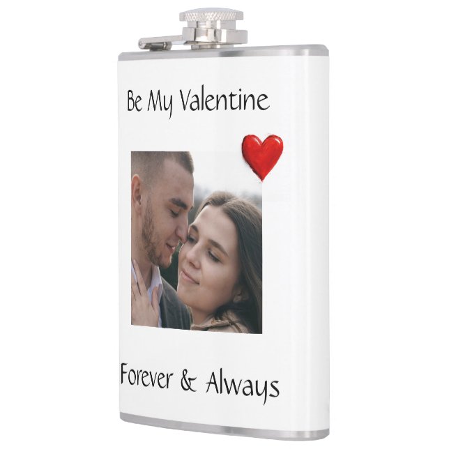 Flasques Be My Valentine Flask Custom Vinyl Wrap with Photo (Gauche)