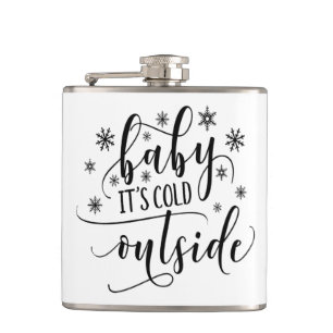 Flasques Bébé son froid dehors noir blanc calligraphie