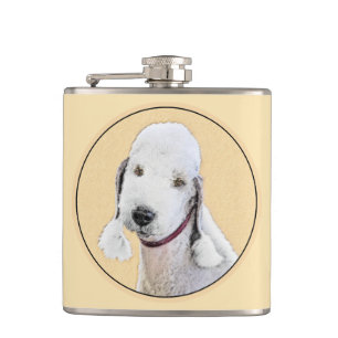 Flasques Bedlington Terrier Peinture - Art Chien original