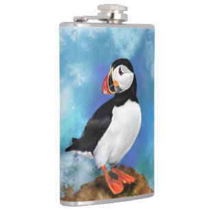 Flasques Belle peinture d'oiseaux de Puffin de l'Atlantique