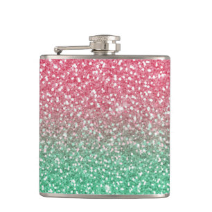 Flasques Belles parties scintillantes girly de faux de vert