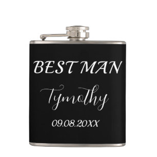 Flasques Best Man Black Elegant Simple Cadeaux Mariage